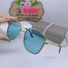 Mắt Kính Thời Trang Nữ - Kính Dior Nữ Màu Xanh Da Trời Vuông Viền Kim Loại