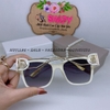 Mắt Kính Thời Trang Nữ - Kính Dior Màu Trắng Kem Gọng Kim Loại Tròng Polarized Cao Cấp 6098
