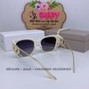 Mắt Kính Thời Trang Nữ - Kính Dior Màu Trắng Kem Gọng Kim Loại Tròng Polarized Cao Cấp 6098