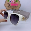Mắt Kính Thời Trang Nữ - Kính Dior Màu Trắng Kem Gọng Kim Loại Tròng Polarized Cao Cấp 6098