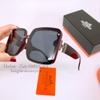 Mắt Kính Thời Trang Nữ - Kính Hermes Nữ Vuông Đen Gọng Chữ H Đỏ Đô Cao Cấp 6198