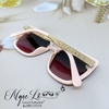 Mắt Kính Thời Trang Nữ Dáng Bầu - Kính Chanel Màu Ombre Hồng Gọng Kim Loại 6092 Full Box
