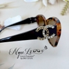 Mắt Kính Thời Trang Nữ Mắt Mèo - Kính Chanel Nữ Nâu Hổ Phách Gọng Đính Logo Hãng