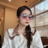 Mắt Kính Thời Trang Nữ Tròng Vuông - Kính Chanel Nữ Màu Ombre Tím Xanh