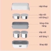 Hộp Cơm Cắm Điện Văn Phòng BuCook - 2 tầng 4 ngăn, cắm điện làm nóng, cao cấp, nhỏ gọn, chắc chắn