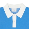 Áo Croptop MLB Korea Varsity Short Sleeve Knit Collar Tie LA Dodgers Blue