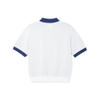 Áo Croptop MLB Korea Varsity Short Sleeve Knit Collar Tie New York Yankees Ivory