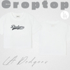 Áo Croptop MLB Korea Women's Basic Varsity Cultive LA Dodgers White