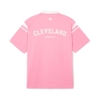 Áo Polo MLB Korea Varsity Shoulder Color Overfit Collar Cleveland Guardians Pink