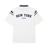 Áo Polo MLB Korea Varsity Shoulder Color Overfit Collar New York Yankees Ivory