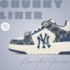 Giày MLB Chunky Liner Mid Denim New York Yankees D.Navy