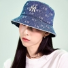 Nón MLB Denim Dia Monogram Bucket Hat New York Yankees D.Navy