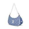 Túi MLB Korea Diamond Monogram Denim Jacquard Hobo Bag Boston Red Sox L.Sky Blue