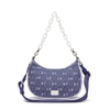 Túi MLB Korea Diamond Monogram Denim Jacquard Hobo Bag New York Yankees D.Navy