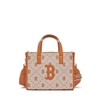 Túi MLB Diamond Monogram Jacquard Small Tote Bag Boston Red Sox Brown