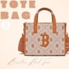 Túi MLB Diamond Monogram Jacquard Small Tote Bag Boston Red Sox Brown