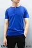 Áo thun nam Facio Shop tay ngắn cổ henley form ôm V03