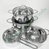 Bộ 4 Nồi Inox 304 Cao Cấp 3 Lớp Roman Fivestar FP-B4006 Nắp Kính 08pcs - Kích thước 16cm/18cm/20cm/24cm - Bảo Hành Chính Hãng 12 Tháng