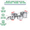 Bộ 4 Nồi Inox 304 Cao Cấp 3 Lớp Roman Fivestar FP-B4006 Nắp Kính 08pcs - Kích thước 16cm/18cm/20cm/24cm - Bảo Hành Chính Hãng 12 Tháng