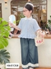 Áo sơ mi bèo xanh chấm bi bé gái  (16-28kg)