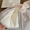 Áo khoác bông kẻ gấu lót lông ( sz 73-100)