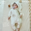 Body trần bông  kéo khóa có mũ Honee ( 0-6m)
