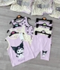 Set 3 bộ cotton sát nách Kuromi màu trắng, tím