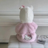 Bộ ngủ bông có mũ Hello kitty màu hồng