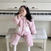Bộ ngủ bông có mũ Hello kitty màu hồng