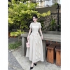 -Đầm Ren Trắng Dáng Dài  Hoa Eo Kiêu Sa .A-0147 .Women. Dress