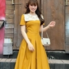 Váy dự tiệc dáng dài (119cm )phối ren thêu cao cấp tùng xếp ly xoè nhẹ có túi cho phong cách thanh lịch