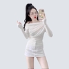 Áo Thun Nữ Basic Tay Dài Lấp Lánh, A-0102, Women