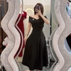 Đầm Đen Thiết Kế Trễ Vai Sang Chảnh, Nữ Tính. A-032. Women Dress