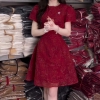 Đầm Ngắn Voan Tơ Lưới Hồng Sang Trọng ( Tặng Kèm Tag). A-0153. Dress. Women