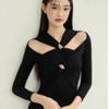 Đầm Body Đắp Chéo Tay Dài Kem Thun Sang Trọng Cho Nữ - Thiết Kế Độc Đáo