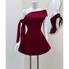 Đầm Thiết Kế Lệch Vai Thắt Nơ Sang Chảnh Dáng Ngắn Tặng Kèm Tag Siêu Xinh .A -0156. Women. Dress