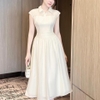 Đầm Voan Ánh Kim Dập Nổi Cao Cấp Hai Lớp Tùng Xòe Thanh Lịch. Nữ. Women. Dress
