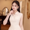 Đầm Voan Ánh Kim Dập Nổi Cao Cấp Hai Lớp Tùng Xòe Thanh Lịch. Nữ. Women. Dress