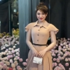 Đầm Cotton Lụa Cao Cấp Cổ Sơ Mi, Tùng Xếp Ly Xoè. Mã A-0122.