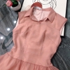 Đầm Voan Ánh Kim Dập Nổi Cao Cấp Hai Lớp Tùng Xòe Thanh Lịch. Nữ. Women. Dress