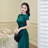 Đầm Lụa Latin Hàn Cao Cấp Rút Dây Sang Trọng. A-0142. Nữ