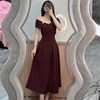 Đầm Đen Thiết Kế Trễ Vai Sang Chảnh, Nữ Tính. A-032. Women Dress