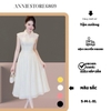 Đầm Voan Ánh Kim Dập Nổi Cao Cấp Hai Lớp Tùng Xòe Thanh Lịch. Nữ. Women. Dress