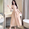 Đầm Voan Tơ Gân Mềm Cao Cấp Thiết Kế Dáng Dài Nhúng Xòe Nhẹ - A-0134, Dress