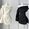 Đầm Thiết Kế Lệch Vai Thắt Nơ Sang Chảnh Dáng Ngắn Tặng Kèm Tag Siêu Xinh .A -0156. Women. Dress