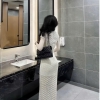 -Đầm Body Ren Thêu Cao Cấp Xẻ Tà Sang Trọng - Tặng Cài Đá ( Lót trong cùng màu đầm )