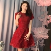 Đầm Ngắn Voan Tơ Lưới Hồng Sang Trọng ( Tặng Kèm Tag). A-0153. Dress. Women