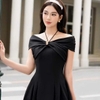 Đầm Đen Thiết Kế Trễ Vai Sang Chảnh, Nữ Tính. A-032. Women Dress