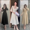Set Thiết Kế Đầm Xòe 2 Dây Phối Áo Blazer Tay Dài Sang Trọng Cho Nữ .A-0101.Dress Women