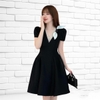 Đầm Cổ V Phối Nơ Thanh Lịch. A-0128. Women Nữ Dress